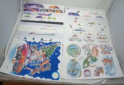 25 ~ Mike Rowe  ~ Tattoo Flash Sheets ~ Signed ~ 1995 1996 1997 1998 2000  • $328.30