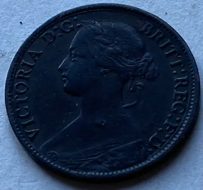 1860 Victoria Bun Head Farthing /#78 • £9.76