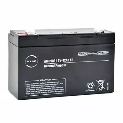 6 Volt 12ah Burglar Alarm Battery Rechargeable Battery For Bait Boats Nx Energy • £18.99