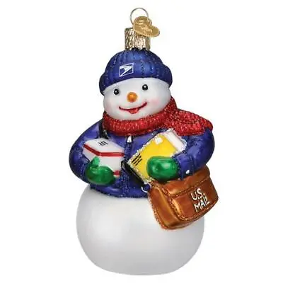 USPS Snowman Mail Carrier Glass Ornament Old World Christmas New Postal Worker • $26.99