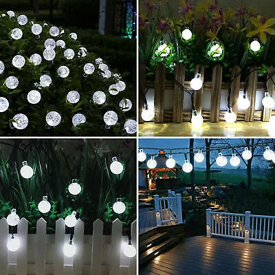 $26.99 • Buy Solar Powered 50LED String Lights Waterproof Garden Path Decor Light-Clear White