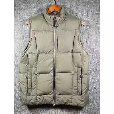 Eddie Bauer Goose Down Puffer Vest Men's Small Green Quilted Insulated Outdoors • $25.72