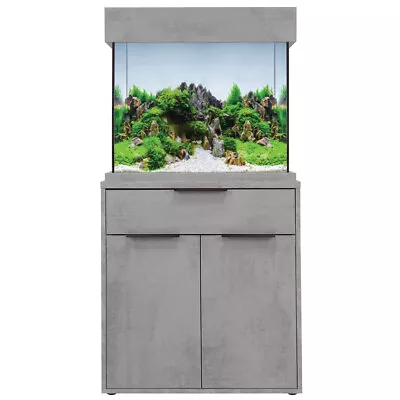 Aqua One Oak Style Industrial Concrete Aquarium Fish Tank With Cabinet 63cm 110L • £439.99