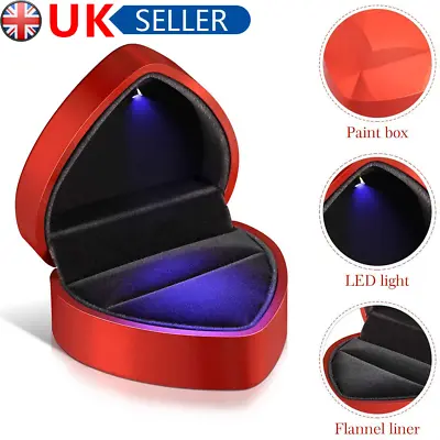 £7.89 • Buy Heart Shaped Ring Box LED Light Engagement Ring Holder Wedding Jewelry Gift Box