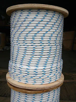 NovaTech XLE Halyard Sheet Line Dacron Sailboat Rope 5/16  X 50' White/Blue • $38