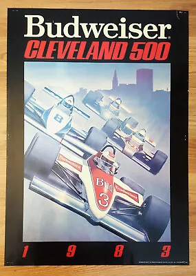 Original 1983 Budweiser Cleveland 500 Poster  - Very Good Used Condtion • $29.95