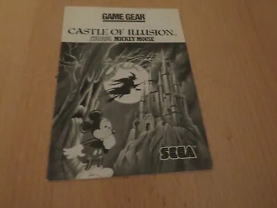 Sega Game Gear Castle Of Illusion Starring Mickey Mouse Manual • $35.98