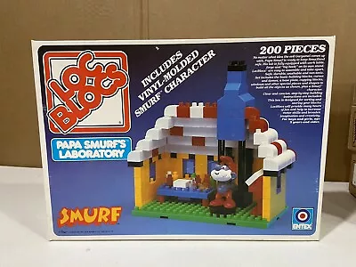 Vintage 1982 Entex Loc Blocs Papa Smurf's Laboratory No. 1476 (Complete) • $29.95