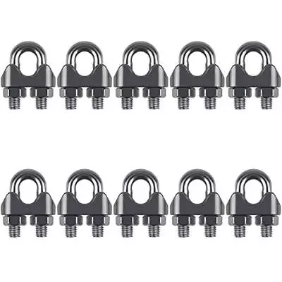 1/4 Inch Wire Rope Clamps Stainless Steel Rope Cable Clip Clamp Fastener 10 Pcs. • $12.29