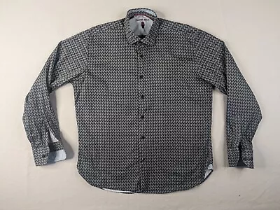 Visconti Black Shirt Adult Large Patterned Button Up • $24.70