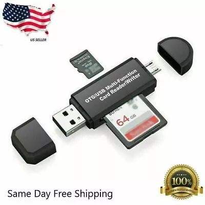 Micro USB OTG To USB 2.0 Adapter SD/Micro SD Card Reader With Standard USB Male • $2.75