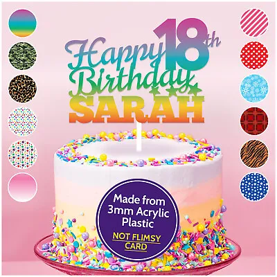 £8.99 • Buy PERSONALISED 13th 18th 21st 30th Birthday Cake Topper Decoration ANY AGE + NAME