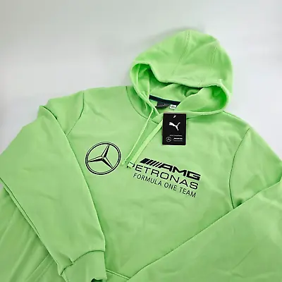 PUMA Mercedes Essentials Fleece Hoodie Men's X-LARGE XL Paradise Green NEW • $54.92