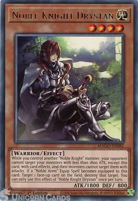 MAGO-EN082 Noble Knight Drystan Rare 1st Edition Mint YuGiOh Card • £0.99