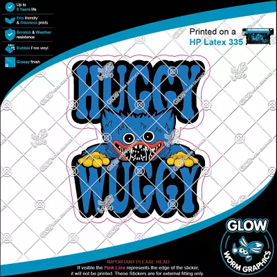 Poppy Playtime Huggy Wuggy Kids Fun Horror Game Wall Car Van Sticker Vinyl Decal • £2.99