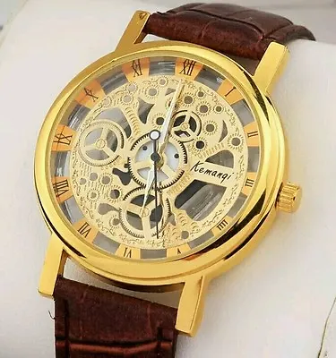£5.99 • Buy Luxury Men's Watch Hollow Skeleton Manual Mechanical LOOK Wrist Watch 
