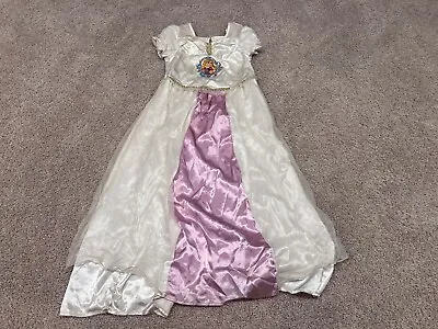 Disney Girl's Tangled Princess White Purple Pink Sparkle Dress Gown 7/8 Rapunzel • £21.77