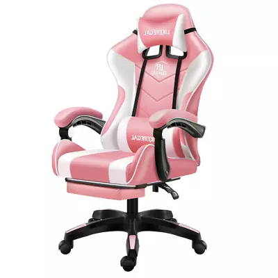$150 • Buy Massage Pillow Pink Professional Ergonomic PU Leather Gaming Chair 