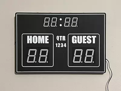 H-Welldone HW-T3725LA Scoreboard Style Wall Clock Decor 15  X 10  Plug In Score • $30.79