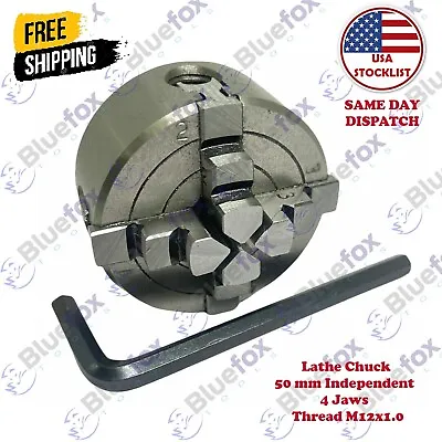 Lathe Chuck 50 Mm Independent 4 Jaw Mounting Unimat Thread M12x1.0 • $59.09