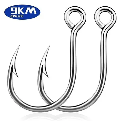 100Pcs Inline Single Fishing Hook Strong Wide Gap For Treble Replacement On Lure • $13.85