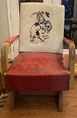 Bronco Buster  1950s Western Rodeo Cowboy Child's  Rocker  Rare Item • $100