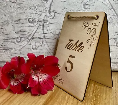 £3.50 • Buy Wedding / Cafe Table Numbers, Wooden, Engraved, Personalised, Rustic, Themes