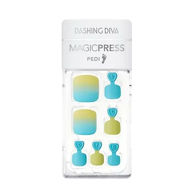 Dashing Diva Magic Press-on Toe Nails One-step Gel Pedicure Toenails Blue Mojito • £12.99