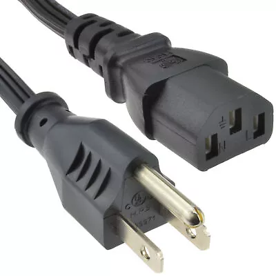 2m Power Cord - US 3 Pin Plug To C13 IEC Mains Lead Cable [006208] • £6.40