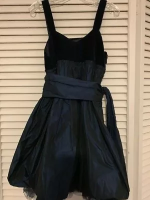 Miss Grant Girls Boutique Flaired Bottom Blue Party Dress Size 6/7 Made In Italy • $39.99