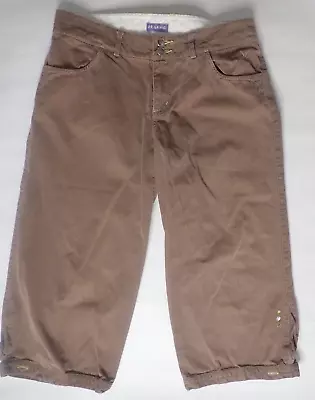 Ibex  Organic Cotton Wide Leg Crop Pants Women Size 8 Brown Casual Hike Trail • $16.99