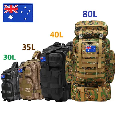 30L/35L/40L/80L Outdoor Military Tactical Backpack Rucksack Camping Hiking Bag • $36.09