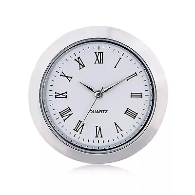 Mini Clock Insert Quartz Movement Round 1 7/16  (35mm) Miniature Clock White New • $12.99