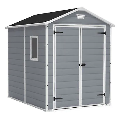 Keter 213413 Manor DD 6 X 8 Foot All Weather Outdoor Tool Storage Shed Grey • $832.49