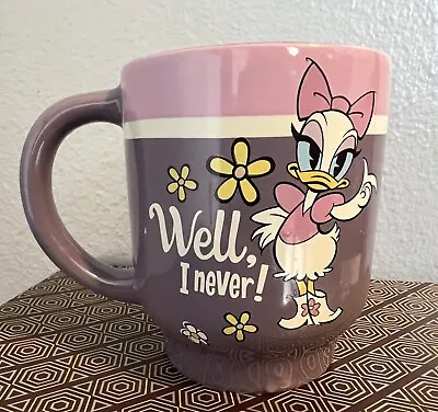 DISNEY Store Daisy Duck Well I Never! 12 Oz Coffee Mug Cup Pink Purple Shopping. • $10