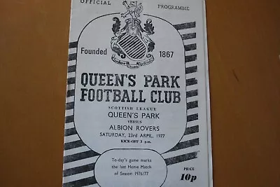 Queens Park V Albion Rovers                                              23/4/77 • £3