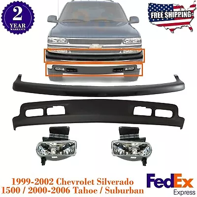 Front Bumper Covers Kit + Fog Lights For 1999-2002 Silverado 1500 / 00-06 Tahoe • $243.43