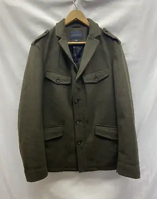 Banana Republic Jacket Womens Large Green Utility Military Coat Classic Epaulets • $45