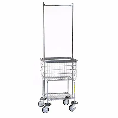 Commercial Heavy Duty Elevated Laundry Basket Cart W/hanger And Lower Rack! New! • $309