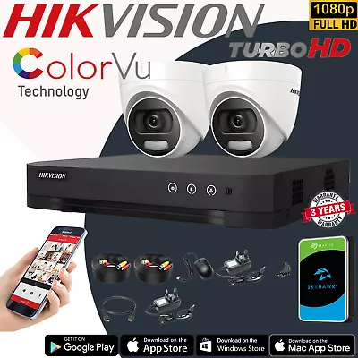 HIKVISION CCTV 1080P DVR 4CH Outdoor Home Surveillance Security Camera System UK • £163