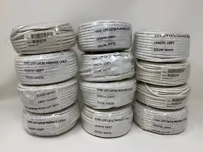 Lot Of 12 Q-See UTP CAT5E Premade Cable 100ft White ** NEW ** • $89