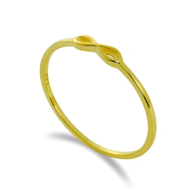 £9.45 • Buy Gold Plated Sterling Silver Infinity Loop 1mm Stacking Ring Size J - W