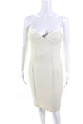 J. Mendel Womens Spaghetti Strap Sweetheart Neck Dress White Size 6 • $233.99