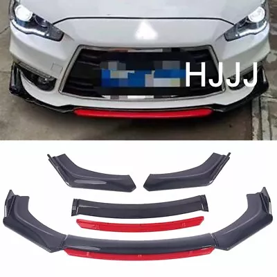 For Mitsubishi Eclipse Cross Carbon Black+Red Front Bumper Lip Spoiler Splitter • $52.36