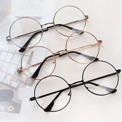 Fashion Round Reading Glasses Metal Frame Eyeglass Clear Lens Eye Glasses Frames • $2.39