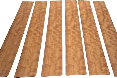 Makore Pommele Quilted Figured Wood Veneer: 6 Sheets ( 36.5  X 5  ) 7.5 Sq Ft • $26.99
