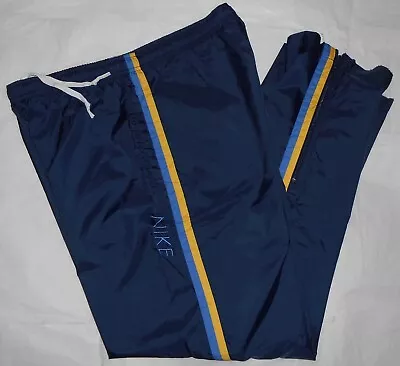 Nike Nylon Wind Track Athletic Warm Up Pants Medium Navy Windbreaker Swishy • $15.50