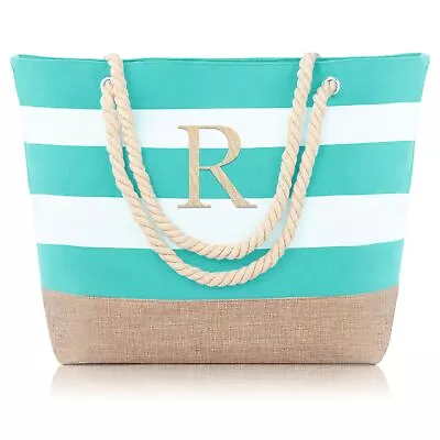 Blue Beach Tote Bag For Women - Monogram Personalized Travel • $31.19