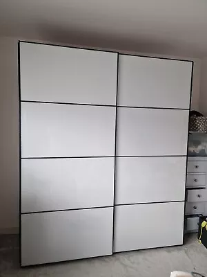 £50 • Buy IKEA White Sliding Doors (DOORS ONLY) 200x236 To Fit 236cm PAX Wardrobe RRP £370