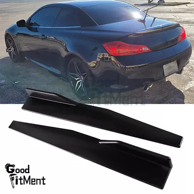 For Infiniti G37 G35 Side Skirt Extensions Splitter Rocker Panel Painted Black • $27.83